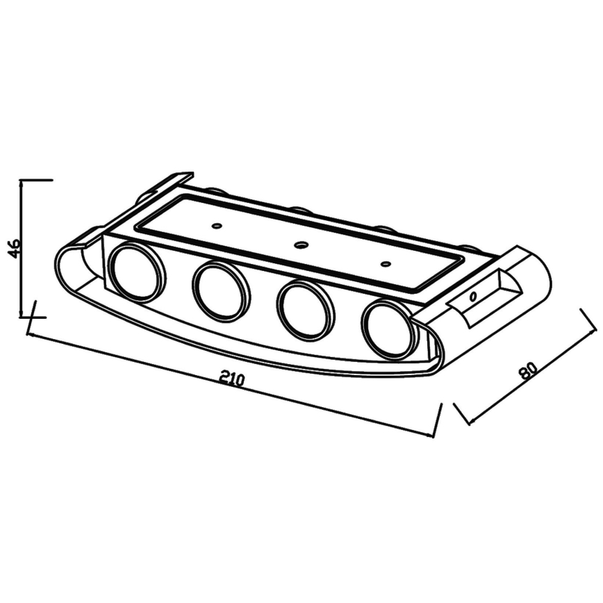 Top Light - LED vägglampa för utomhusbruk RAY B LED/8W/230V IP44 4000K vit