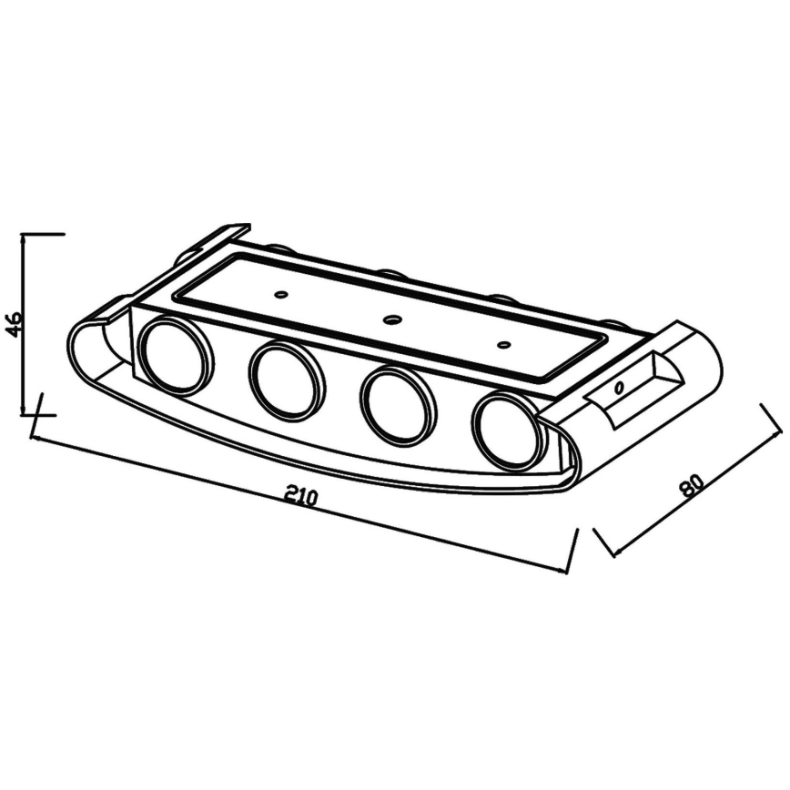 Top Light - LED vägglampa för utomhusbruk RAY LED/8W/230V IP44 4000K svart