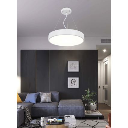 Top Light Metal 40BZ +Fjärrkontrol - LED ljusreglerad ljuskrona på textilsladd METAL LED/51W/230V + +Fjärrkontrol vit