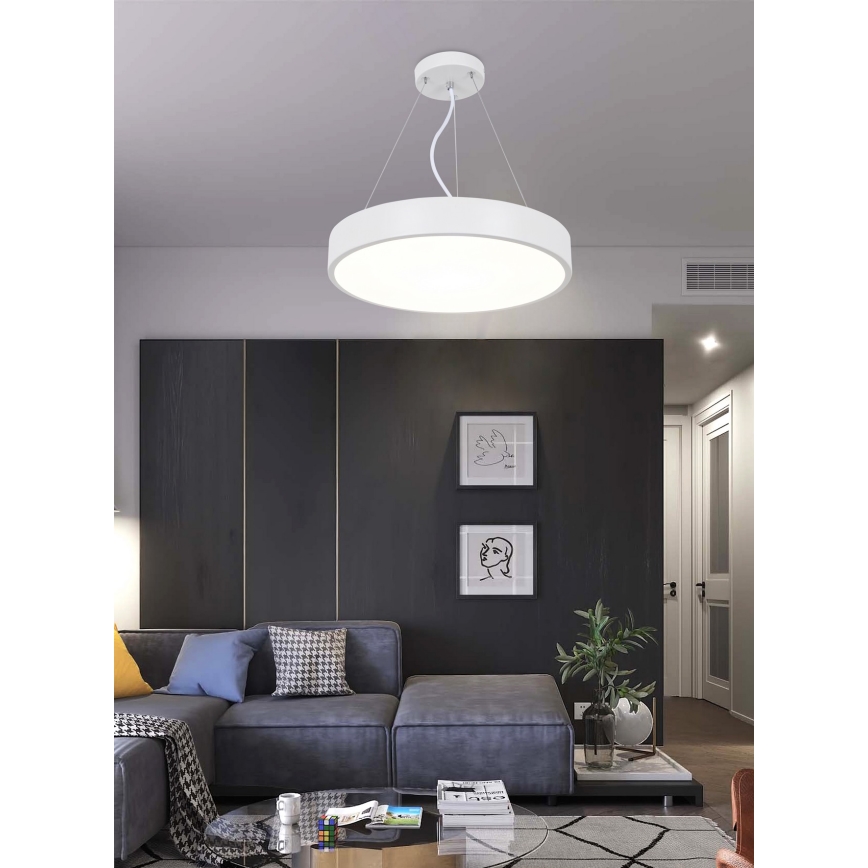 Top Light Metal 40BZ +Fjärrkontrol - LED ljusreglerad ljuskrona på textilsladd METAL LED/51W/230V + +Fjärrkontrol vit
