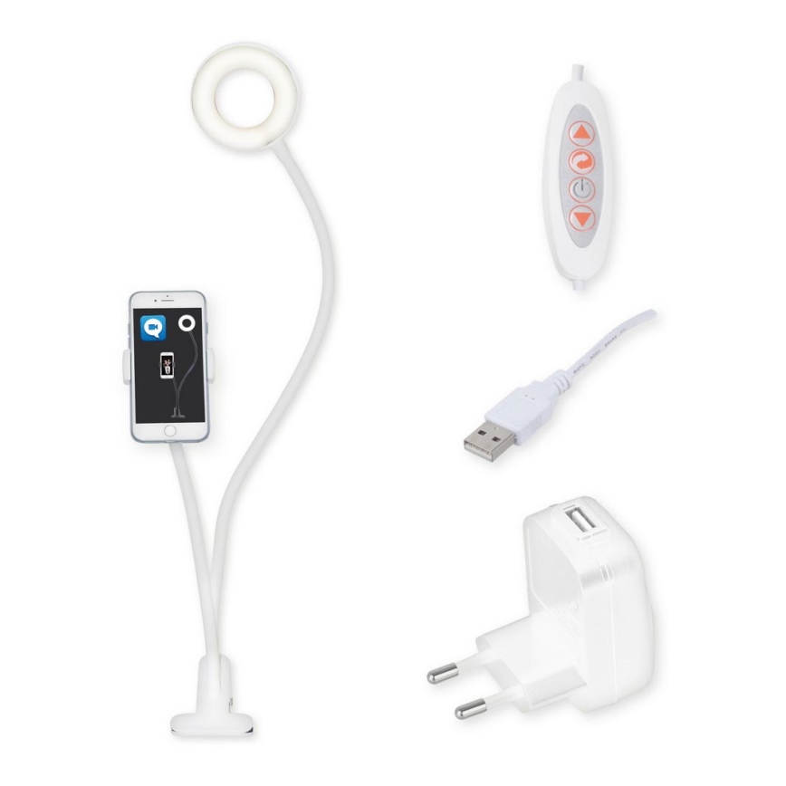 Top Light Neck B - LED Dimbar bordslampa med hållare NECK LED/5W/230V vit