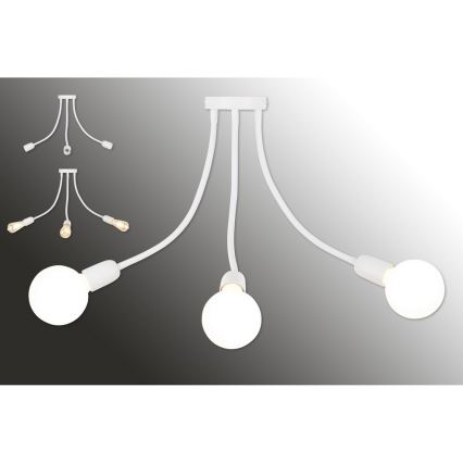 Top ljus Galileo 3 B - Hängande Ljuskrona 3xE27/40W/230V vit