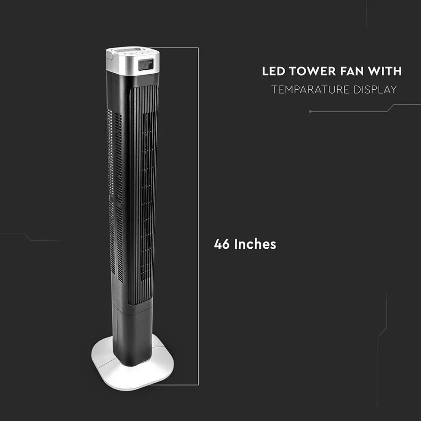 Tornfläkt med temperaturindikator och en Fjärrkontroll  55W/230V