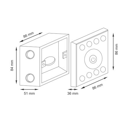 Touch strömbrytare med dimmer för RGBW LED remsor 12-24V 4-kanal