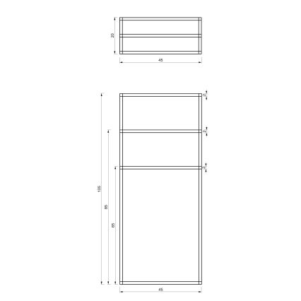 Towel holder 105x45 cm svart