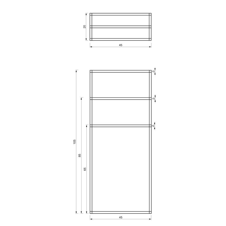 Towel holder 105x45 cm svart