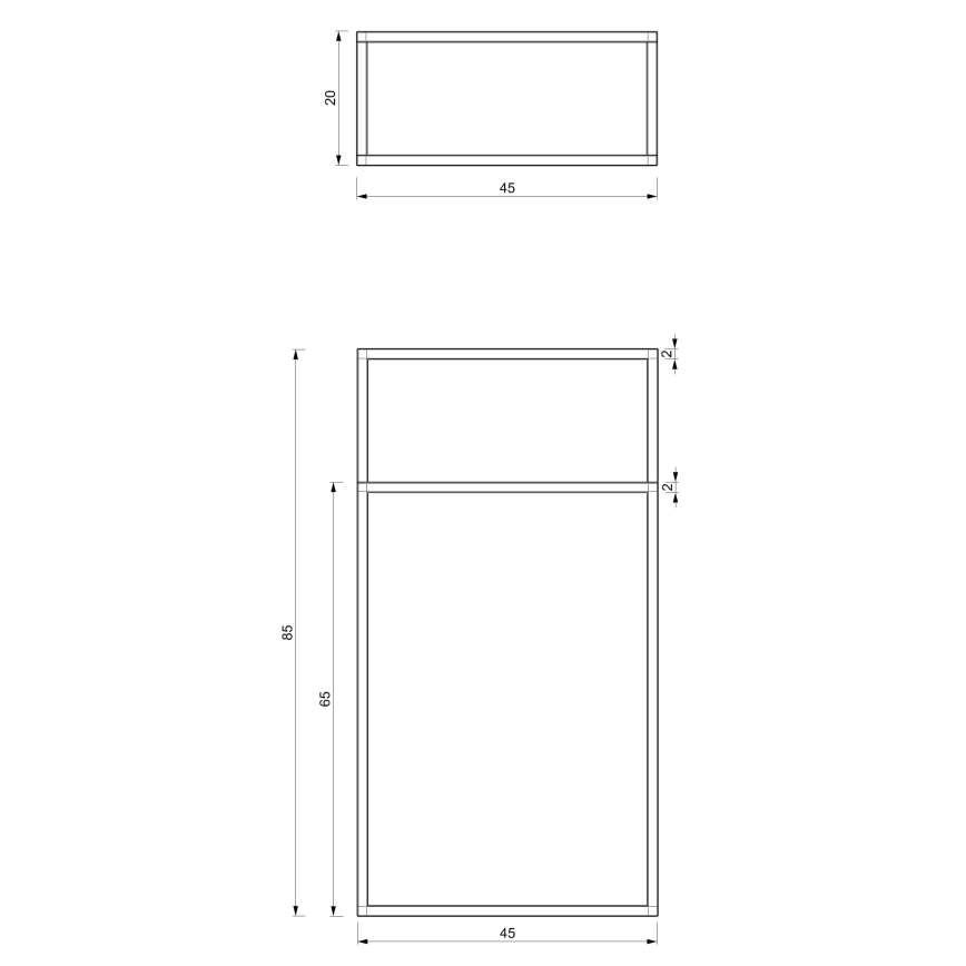 Towel holder 85x45 cm svart