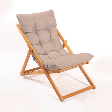 Trädgårdsliggstol beige/bok
