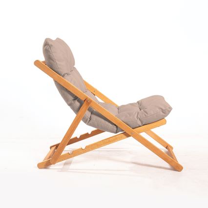 Trädgårdsliggstol beige/bok