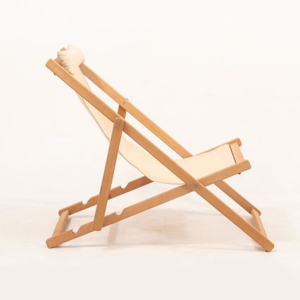 Trädgårdsliggstol beige/hassel