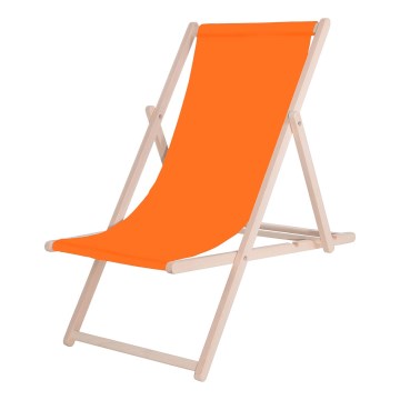 Trädgårdssolstol orange/bok