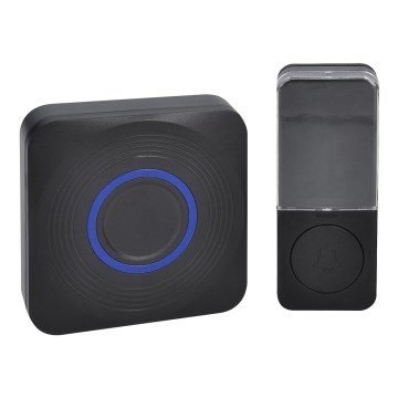 Trådlös batteridriven dörrklocka 3xAAA IP56 svart
