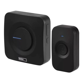 Trådlös batteridriven ringklocka 3xAAA IP56 svart