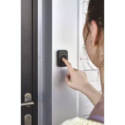 Trådlös batteridriven ringklocka 3xAAA IP56 svart