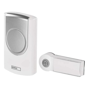 Trådlös dörrklocka 3xAA IP44 vit/silver