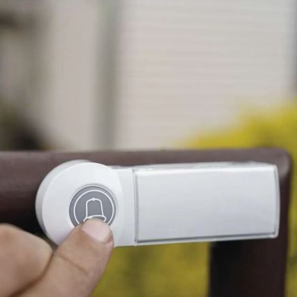 Trådlös dörrklocka 3xAA IP44 vit/silver