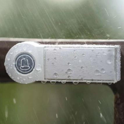 Trådlös dörrklocka 3xAA IP44 vit/silver