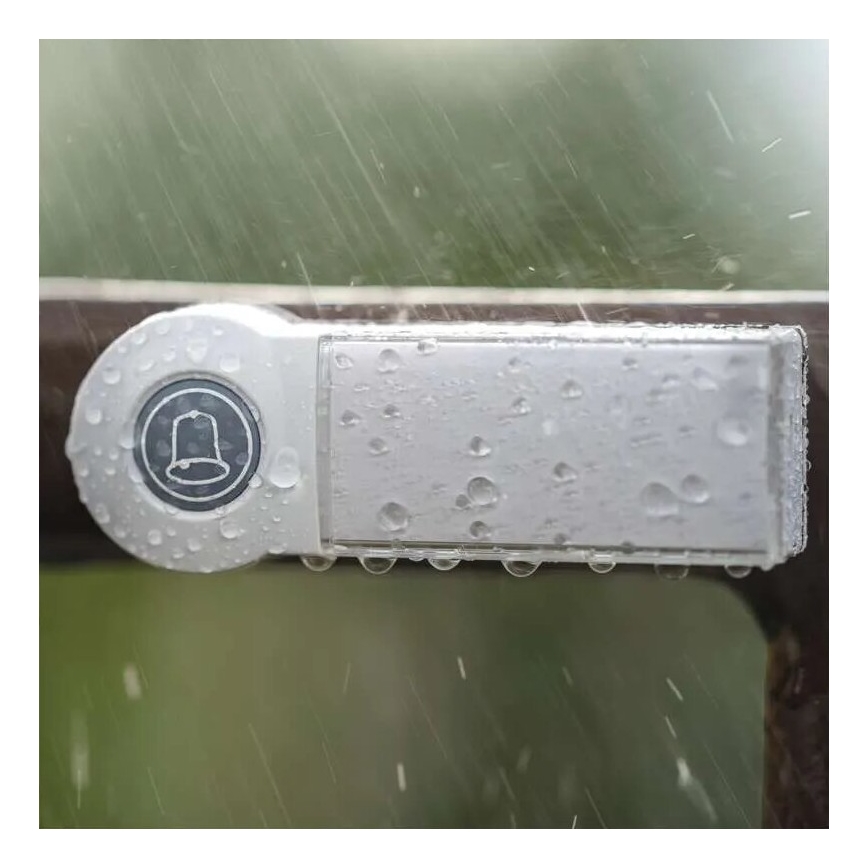 Trådlös dörrklocka 3xAA IP44 vit/silver
