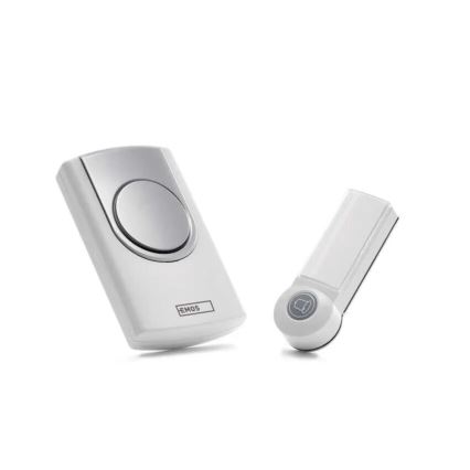 Trådlös dörrklocka 3xAA IP44 vit/silver