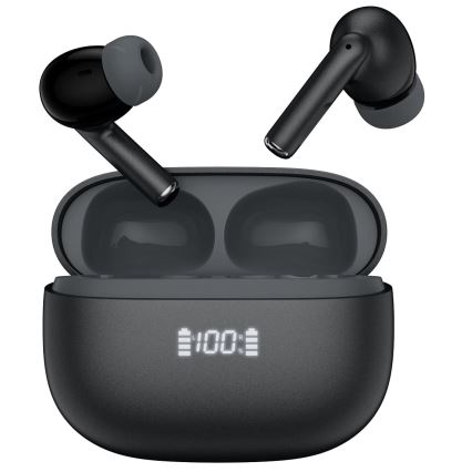 Trådlös earphones med ANC+ENC 300mAh svart