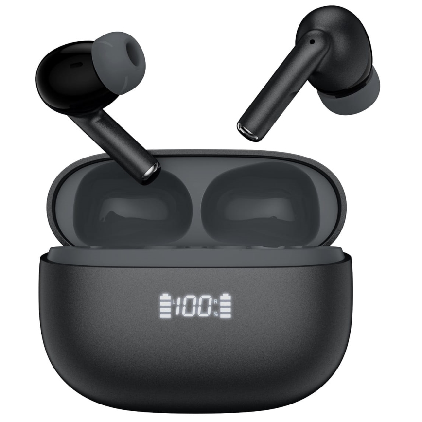 Trådlös earphones med ANC+ENC 300mAh svart