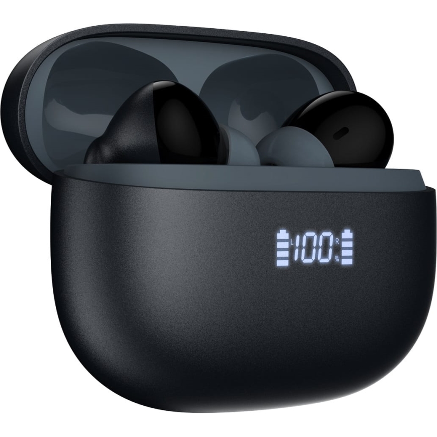 Trådlös earphones med ANC+ENC 300mAh svart