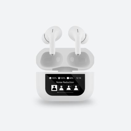 Trådlös earphones med LCD display vit