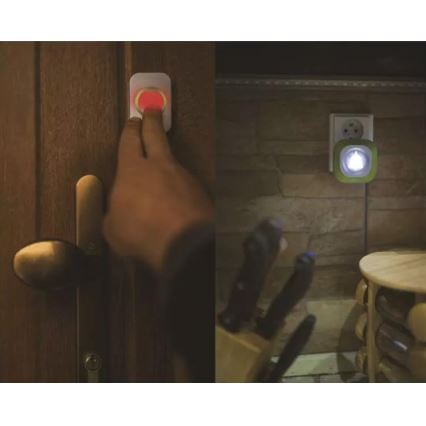 Trådlös ringklocka för vägguttag  230V IP44 grön