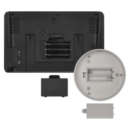Trådlös väderstation med LCD-skärm i färg och pluviometer 3xAAA svart