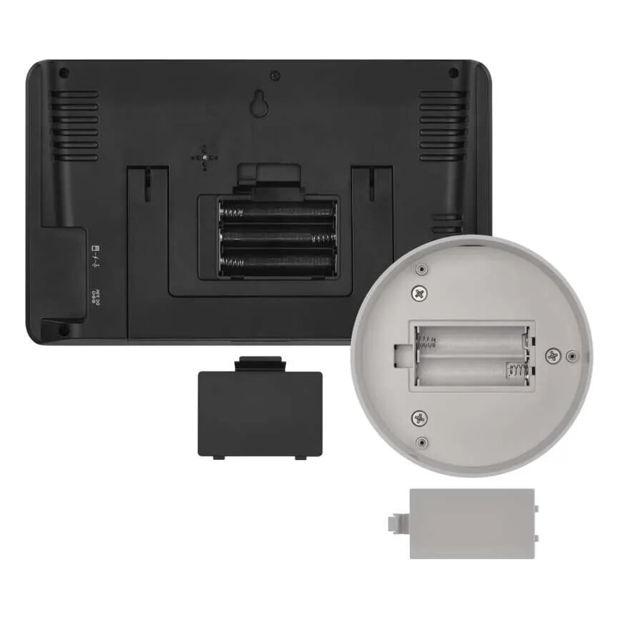 Trådlös väderstation med LCD-skärm i färg och pluviometer 3xAAA svart