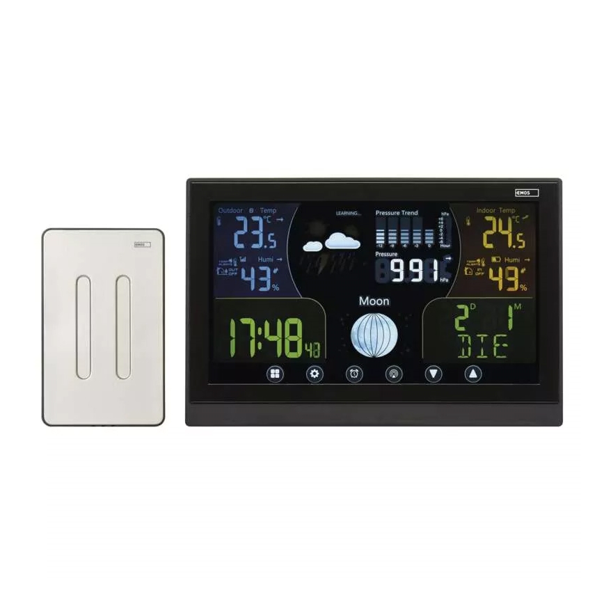 Trådlös väderstation med väckarklocka 3xAAA/5V + 2xAAA svart