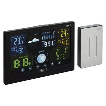 Trådlös väderstation med väckarklocka 3xAAA/5V + 2xAAA svart