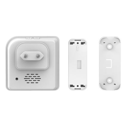 Trådlös vägguttagsringklocka 230V + 2x knappar IP56 vit