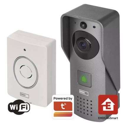 Trådlös videodörrklocka med rörelsedetektor GoSmart 12V 3xAA IP44 Wi-Fi Tuya