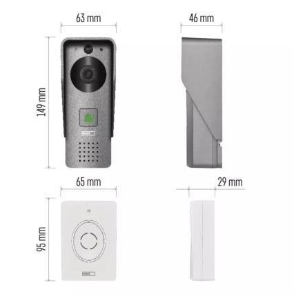 Trådlös videodörrklocka med rörelsedetektor GoSmart 12V 3xAA IP44 Wi-Fi Tuya