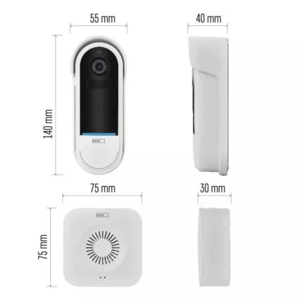 Trådlös videodörrklocka med rörelsedetektor GoSmart 5V 3xAA IP65 Wi-Fi Tuya