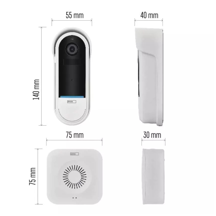 Trådlös videodörrklocka med rörelsedetektor GoSmart 5V 3xAA IP65 Wi-Fi Tuya