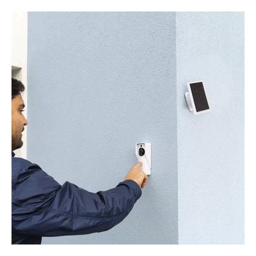 Trådlös videodörrklocka med solcellspanel GoSmart 4400 mAh 3xAA IP44 Wi-Fi Tuya