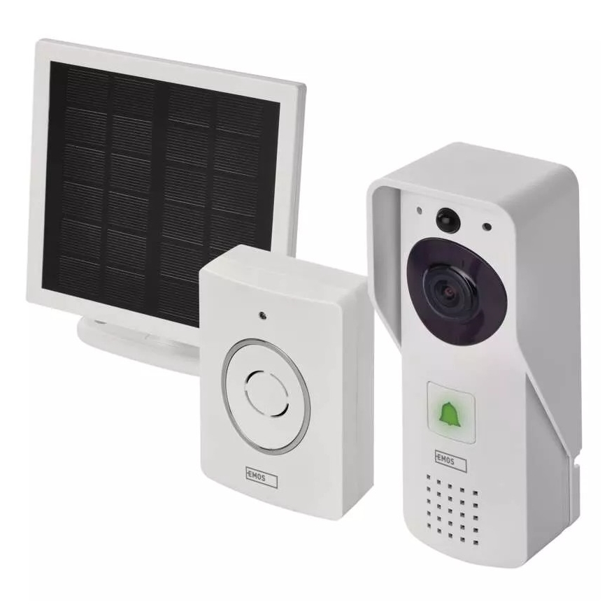 Trådlös videodörrklocka med solcellspanel GoSmart 4400 mAh 3xAA IP44 Wi-Fi Tuya