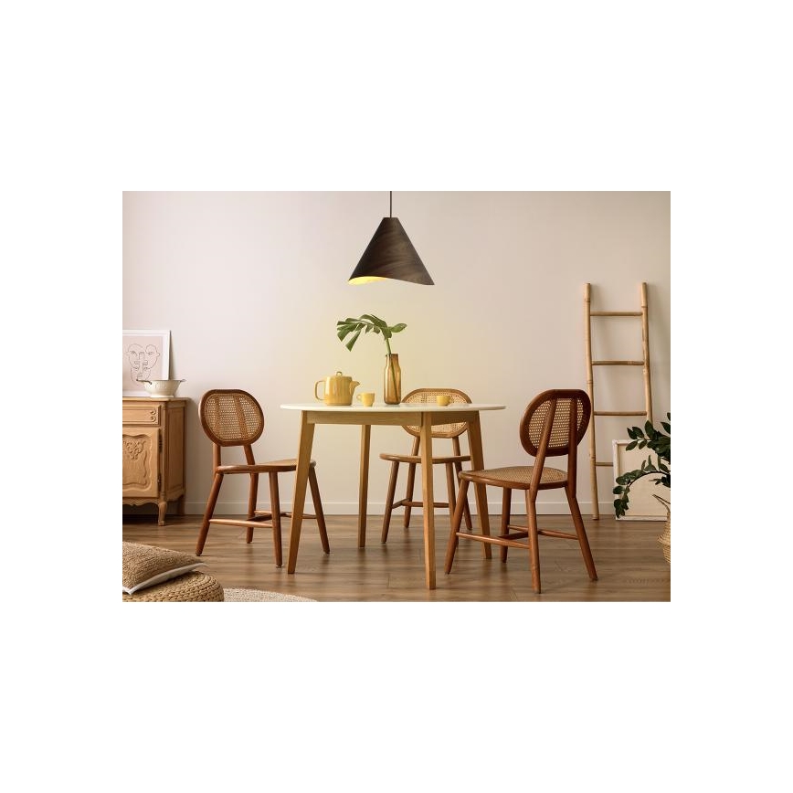 Träpendel på kabel 1xE27/60W/230V Ø 45 cm massivt trä/valnöt/gummiträ