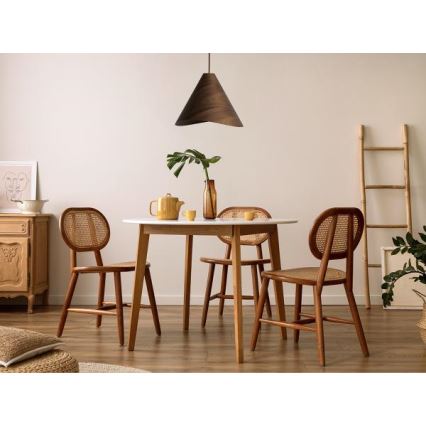 Träpendel på kabel 1xE27/60W/230V Ø 45 cm massivt trä/valnöt/gummiträ