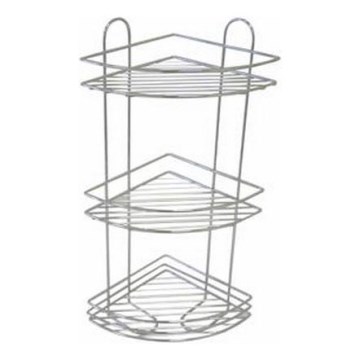 Trefaldig väggmonterad hylla för duschen 31x58 cm blank krom