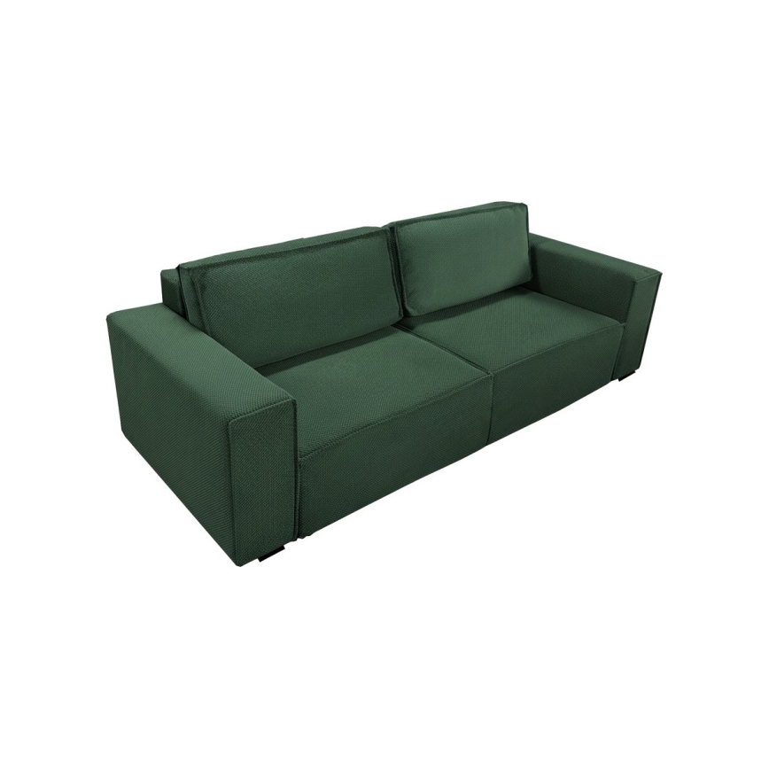 Tresitsig bäddsoffa med förvaring RONDA, grön
