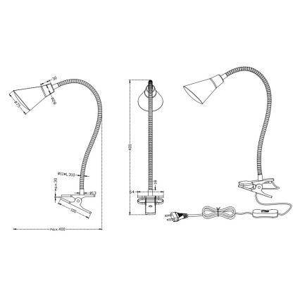 Trio - LED-lampa med klämma PRETO LED/4,1W/230V