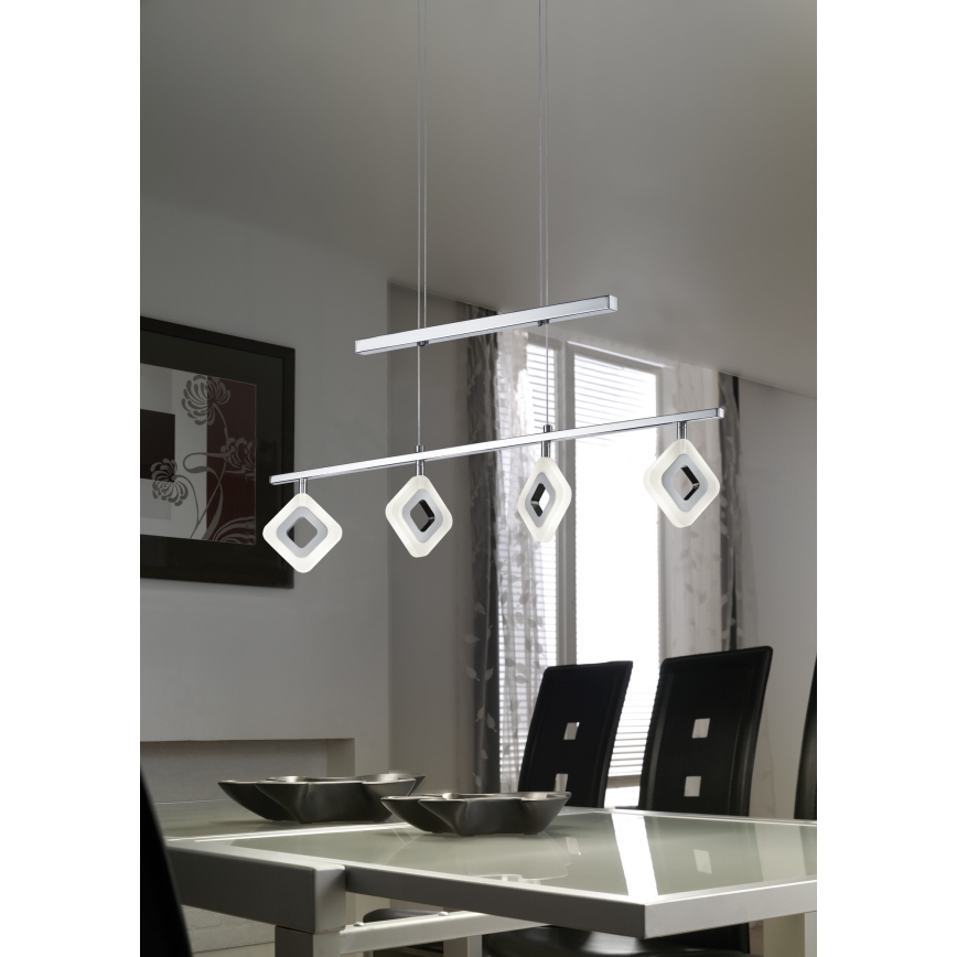 Trio - LED Ljuskrona med snöre PARADOX 4xLED/4,3W/230V