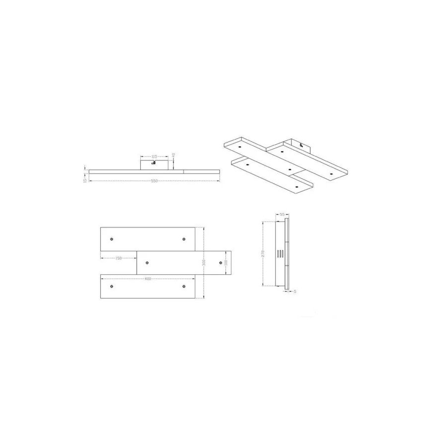 Trio - LED Taklampa DENVER 3xLED/10W/230