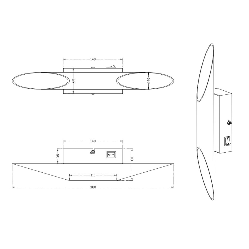 Trio - LED väggbelysning BOLERO 2xLED/3,1W/230V CRI 90 matt krom