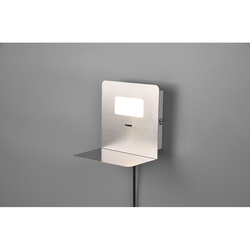 Trio - LED väggbelysning med en hylla ALOFT LED/3W/230V + USB uttag
