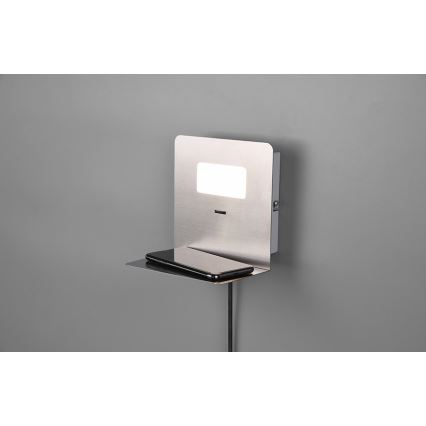 Trio - LED väggbelysning med en hylla ALOFT LED/3W/230V + USB uttag