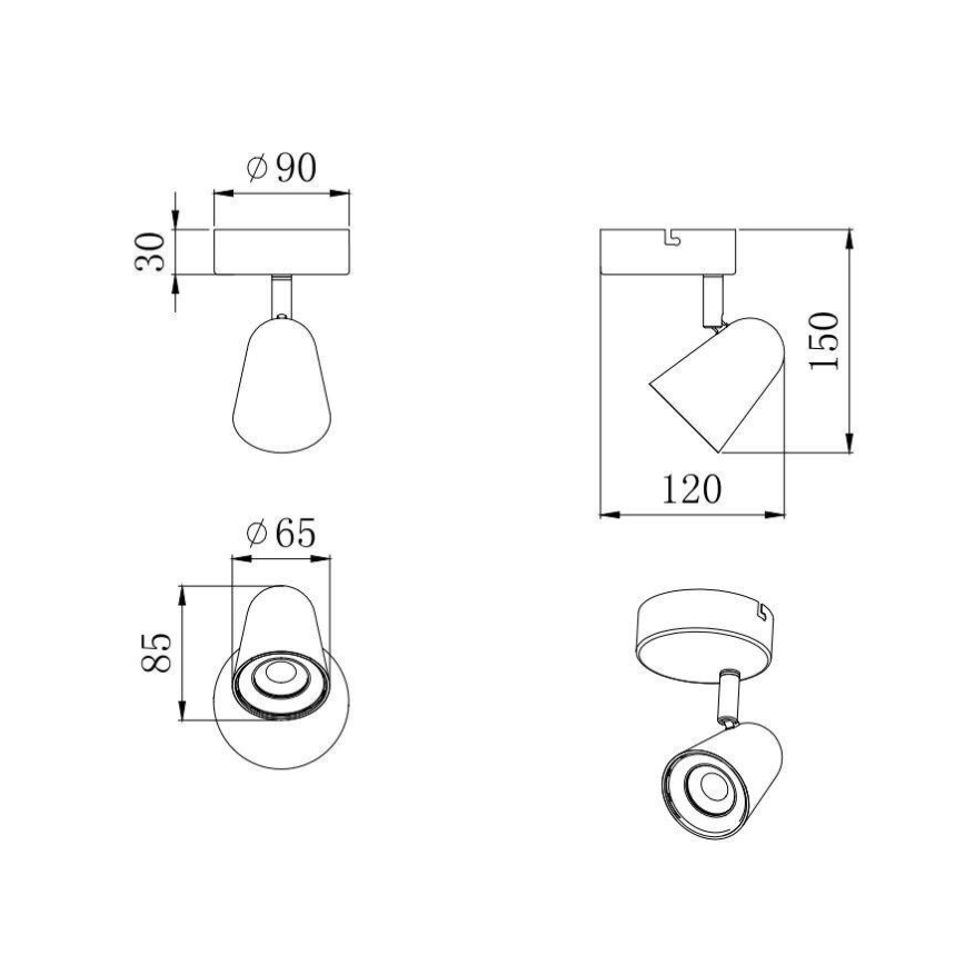 Trio - LED väggspotlight TOULOUSE LED/3,5W/230V svart
